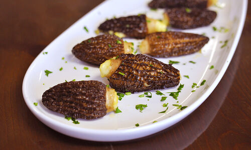 Soft Polenta Stuffed Morel Mushrooms Appetizer Recipe | D'Artagnan