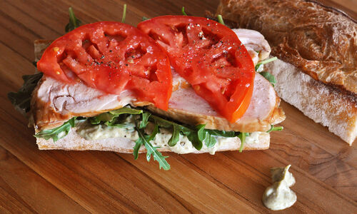 Smoked Chicken Sandwich with Pesto Mayo & Heirloom Tomatoes | D'Artagnan