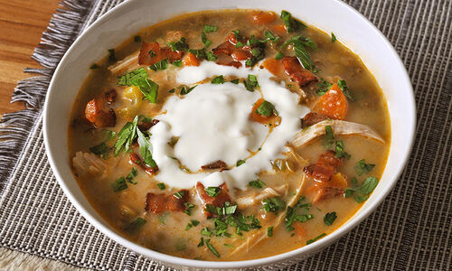 French Lentil Soup with Chicken Confit & Bacon Recipe | D’Artagnan