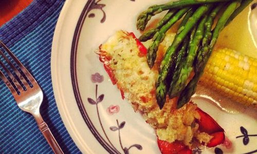 Broiled Lobster Tails Au Gratin