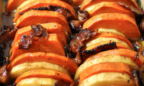 Baked Yams with Apple & Bacon Recipe | D'Artagnan