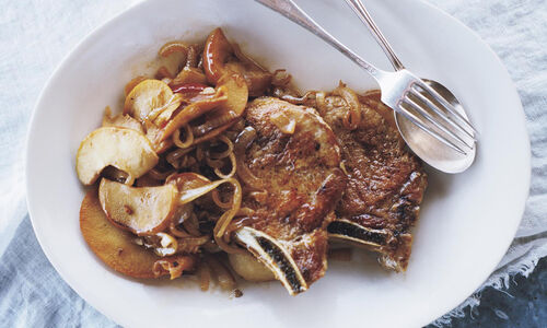 Lucinda Scala Quinn Pork Chops with Apples Recipe | D'Artagnan